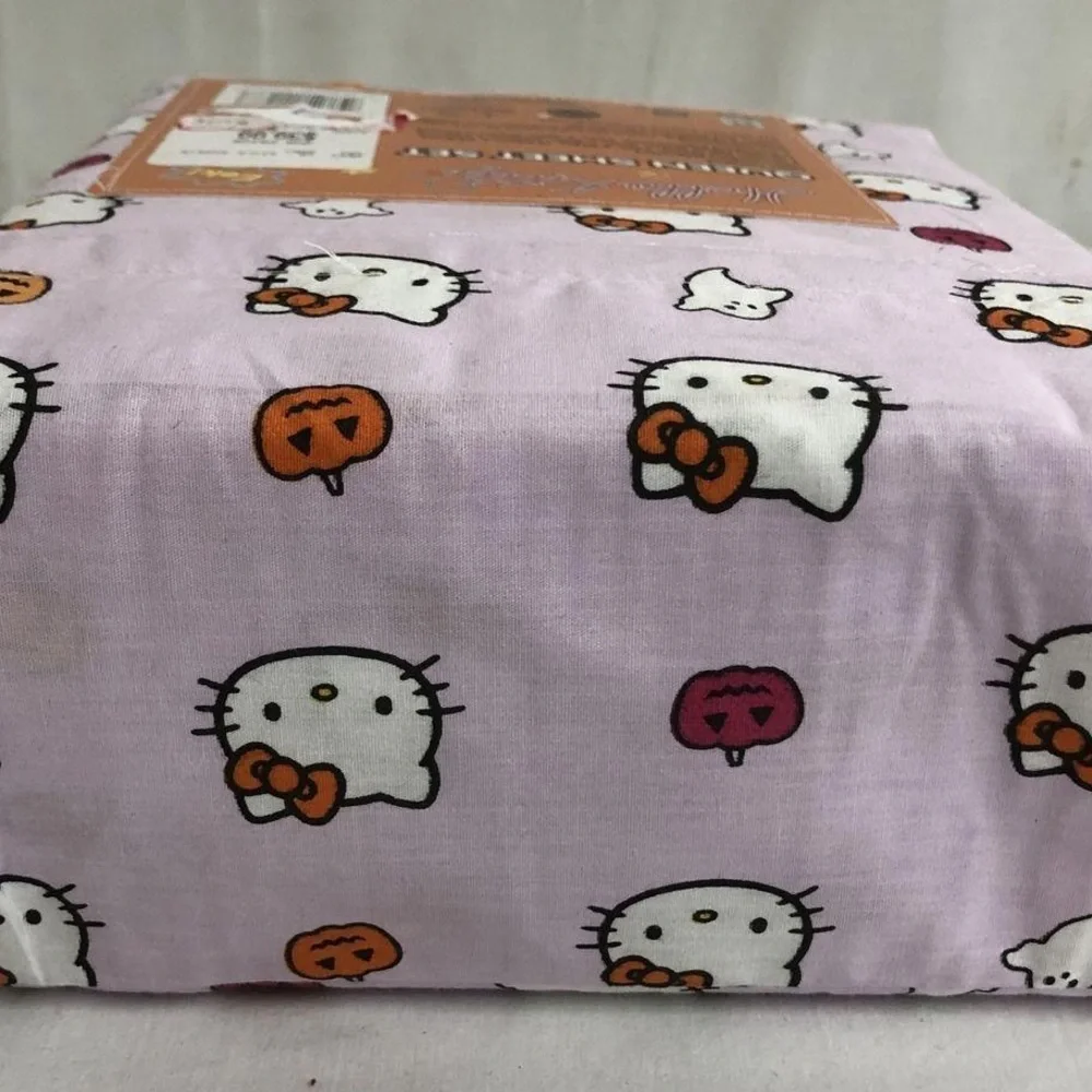 NEW Hello Kitty Halloween Queen Sheet Set - Pink Purple Fall Autumn Cotton